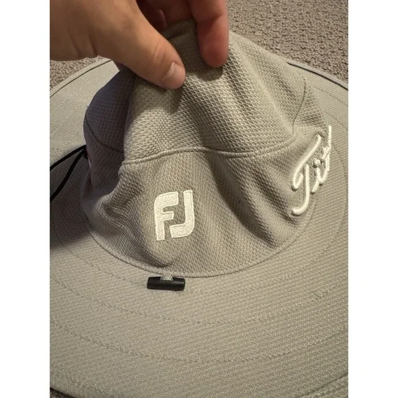 Titleist‎ Pro V1 FootJoy Golf Aussie Tour Light Gray Sun Bucket Hat One Size - Picture 4 of 5